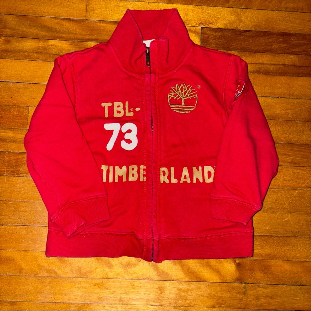 Timberland Red Sweatshirt with Zip-Up Front